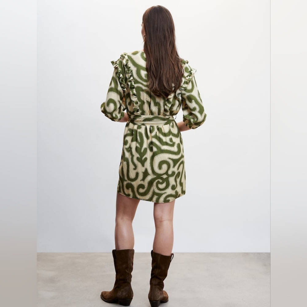MANGO Ruffled printed dress - Picture 4 of 5